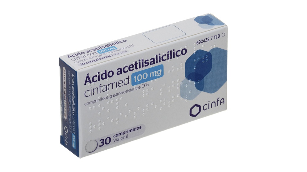 ÁCIDO ACETILSALICÍLICO CINFAMED 100 mg COMPRIMIDOS GASTRO-RESISTENTES