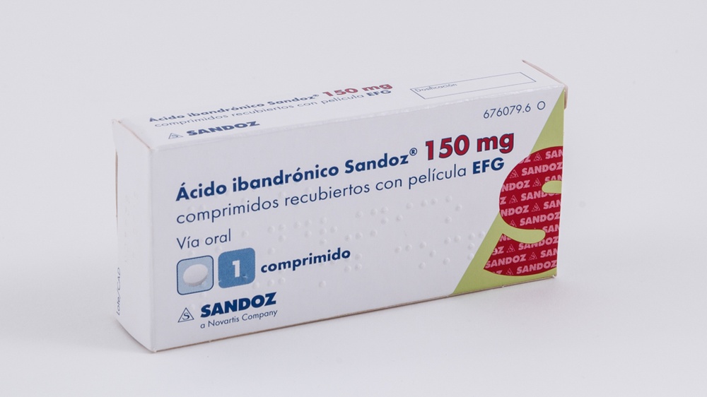 ÁCIDO IBANDRÓNICO SANDOZ 150 mg COMPRIMIDOS REVESTIDOS POR PELÍCULA