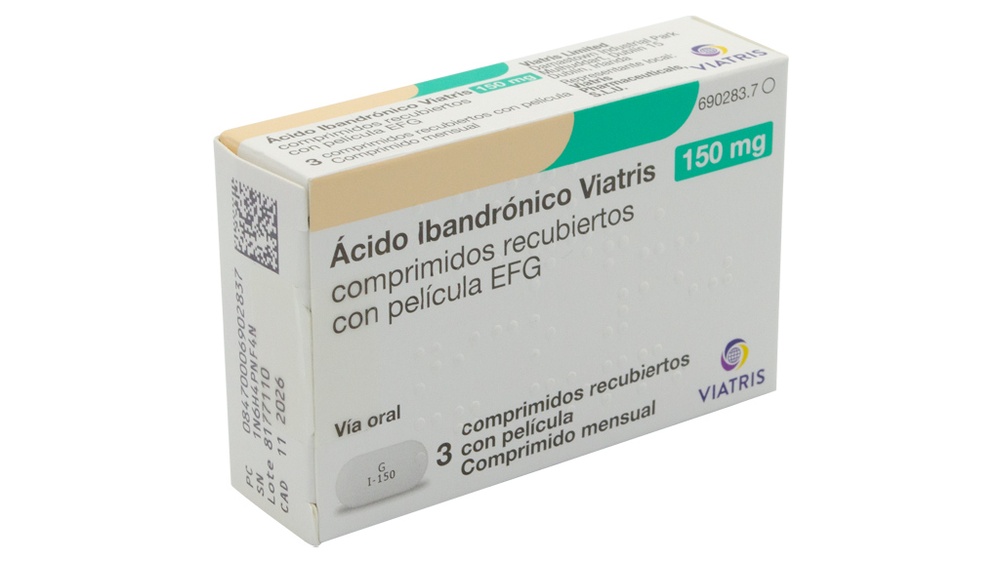 ÁCIDO IBANDRÓNICO VIATRIS 150 mg COMPRIMIDOS REVESTIDOS POR PELÍCULA