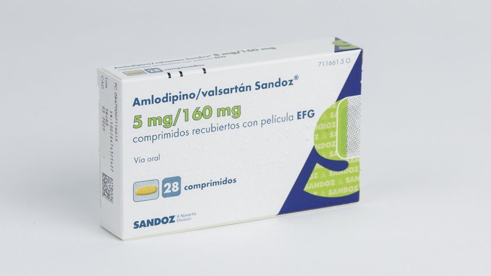 AMLODIPINO/VALSARTAN SANDOZ 5 mg/160 mg COMPRIMIDOS REVESTIDOS POR PELÍCULA
