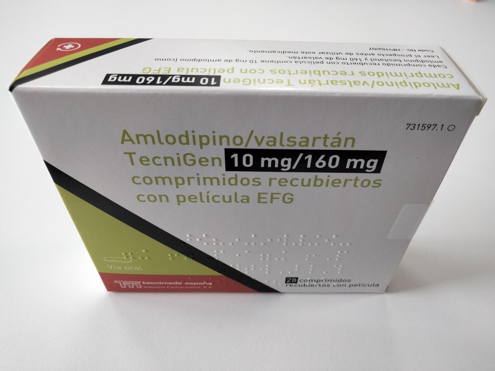 AMLODIPINO/VALSARTAN TECNIGEN 10 mg/160 mg COMPRIMIDOS REVESTIDOS POR PELÍCULA
