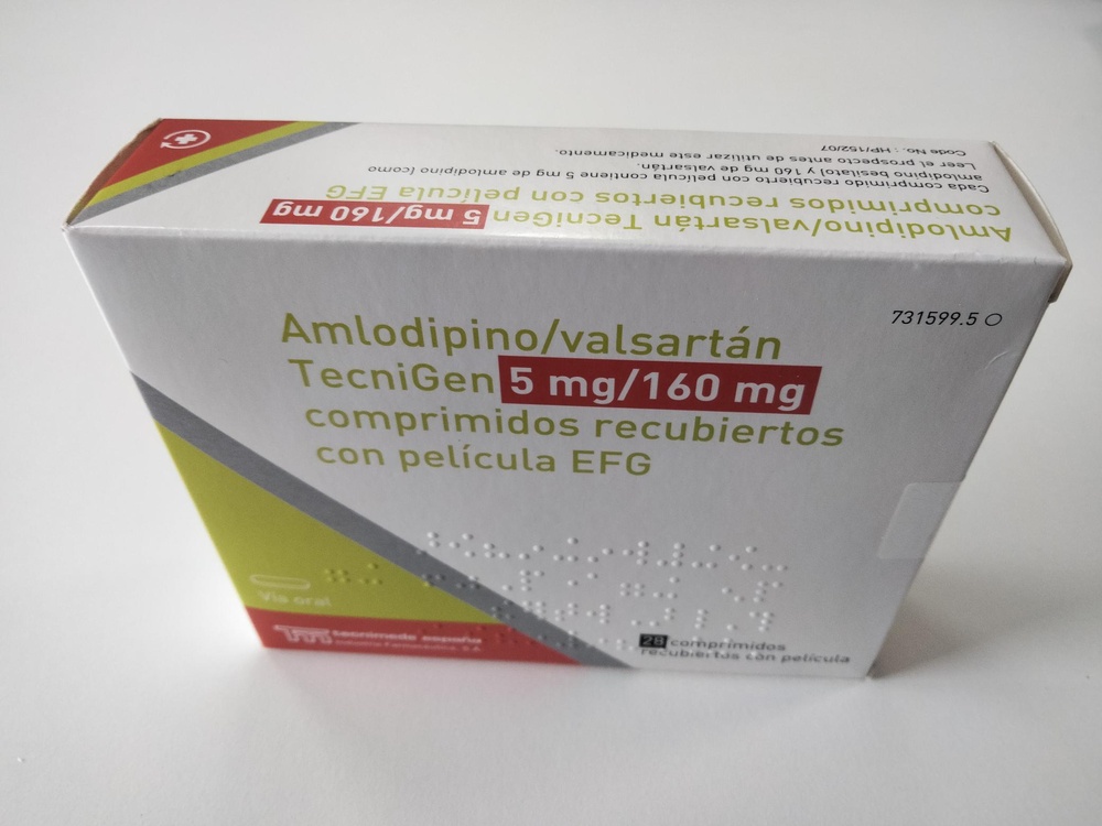 AMLODIPINO/VALSARTAN TECNIGEN 5 mg/160 mg COMPRIMIDOS REVESTIDOS POR PELÍCULA
