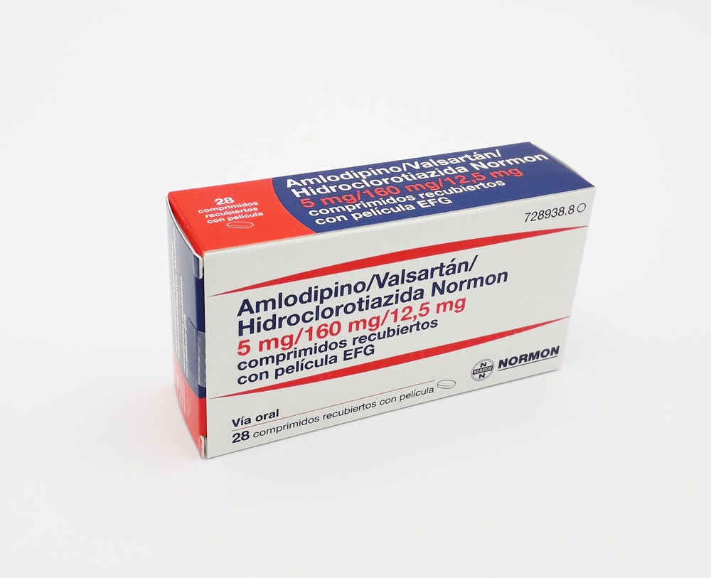 AMLODIPINO/VALSARTAN/HIDROCLOROTIAZIDA NORMON 5 mg/160 mg/12,5 mg COMPRIMIDOS REVESTIDOS POR PELÍCULA