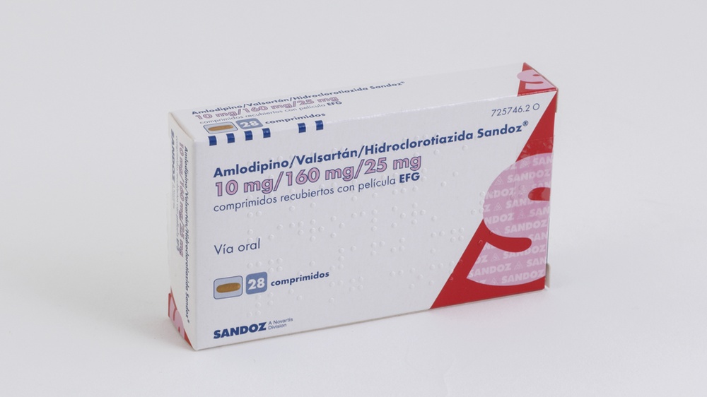 AMLODIPINO/VALSARTAN/HIDROCLOROTIAZIDA SANDOZ 10 mg/160 mg/25 mg COMPRIMIDOS REVESTIDOS POR PELÍCULA