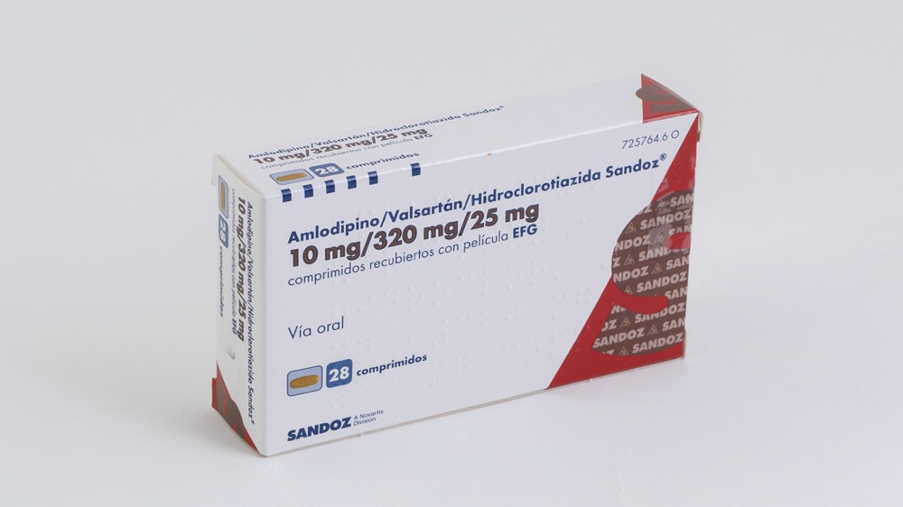 AMLODIPINO/VALSARTAN/HIDROCLOROTIAZIDA SANDOZ 10 mg/320 mg/25 mg COMPRIMIDOS REVESTIDOS POR PELÍCULA