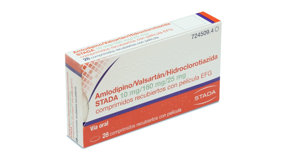 AMLODIPINO/VALSARTAN/HIDROCLOROTIAZIDA STADA 10 mg/160 mg/25 mg COMPRIMIDOS REVESTIDOS POR PELÍCULA