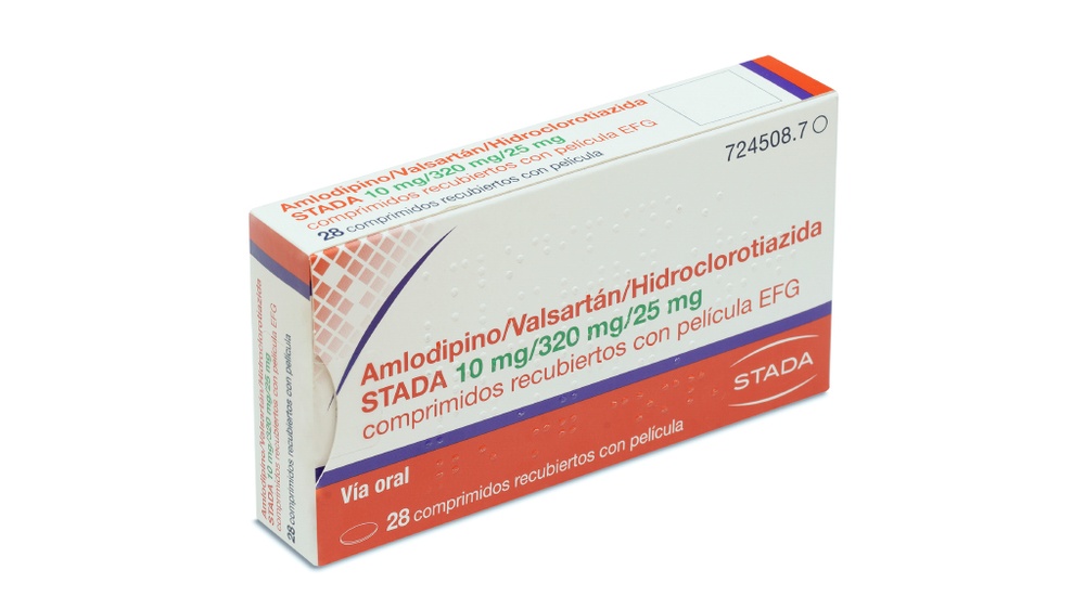 AMLODIPINO/VALSARTAN/HIDROCLOROTIAZIDA STADA 10 mg/320 mg/25 mg COMPRIMIDOS REVESTIDOS POR PELÍCULA