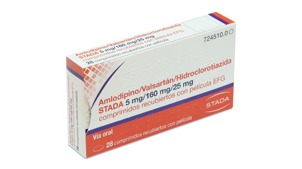 AMLODIPINO/VALSARTAN/HIDROCLOROTIAZIDA STADA 5 mg/160 mg/25 mg COMPRIMIDOS REVESTIDOS POR PELÍCULA