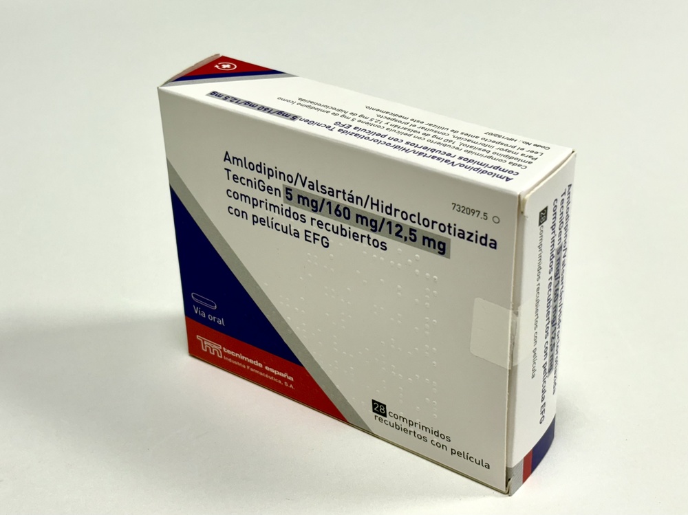 AMLODIPINO/VALSARTAN/HIDROCLOROTIAZIDA TECNIGEN 5 mg/160 mg/12,5 mg COMPRIMIDOS REVESTIDOS POR PELÍCULA