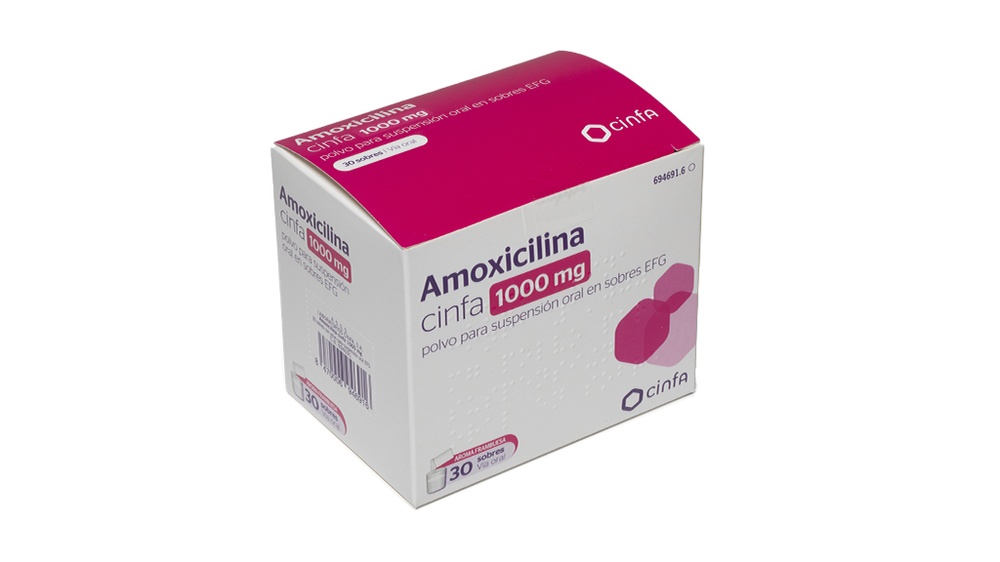 AMOXICILINA CINFA 1000 mg PÓ PARA SUSPENSÃO ORAL EM SACHÉS