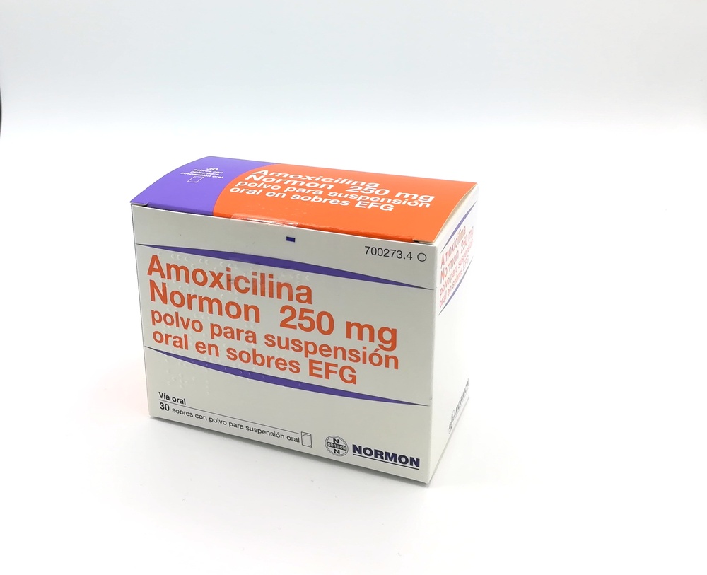 AMOXICILINA NORMON 250 mg PÓ PARA SUSPENSÃO ORAL