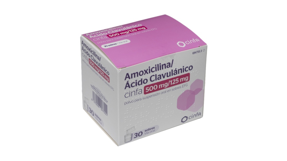 AMOXICILINA/ÁCIDO CLAVULÂNICO CINFA 500 mg / 125 mg PÓ PARA SUSPENSÃO ORAL EM SÁCHETS