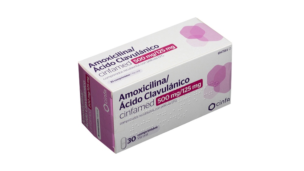 AMOXICILINA/ÁCIDO CLAVULÂNICO CINFAMED 500 mg/125 mg COMPRIMIDOS REVESTIDOS POR PELÍCULA