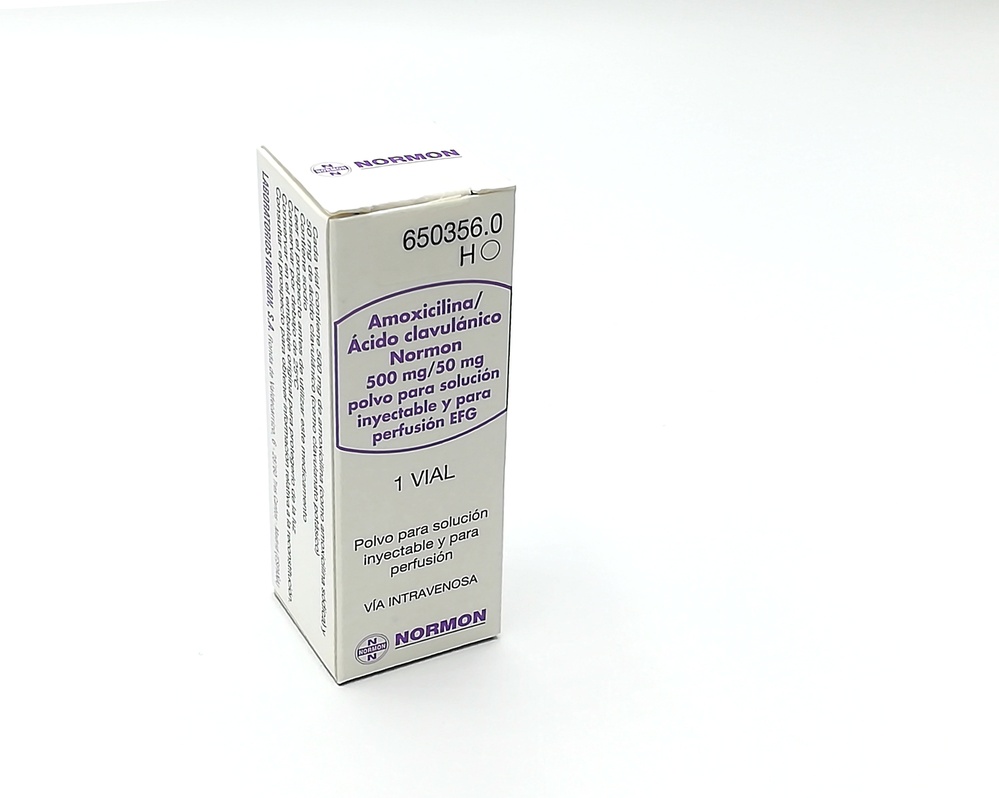 AMOXICILINA/ÁCIDO CLAVULÂNICO NORMON 500 mg/50 mg PÓ PARA SOLUÇÃO INJETÁVEL E PARA PERFUSÃO