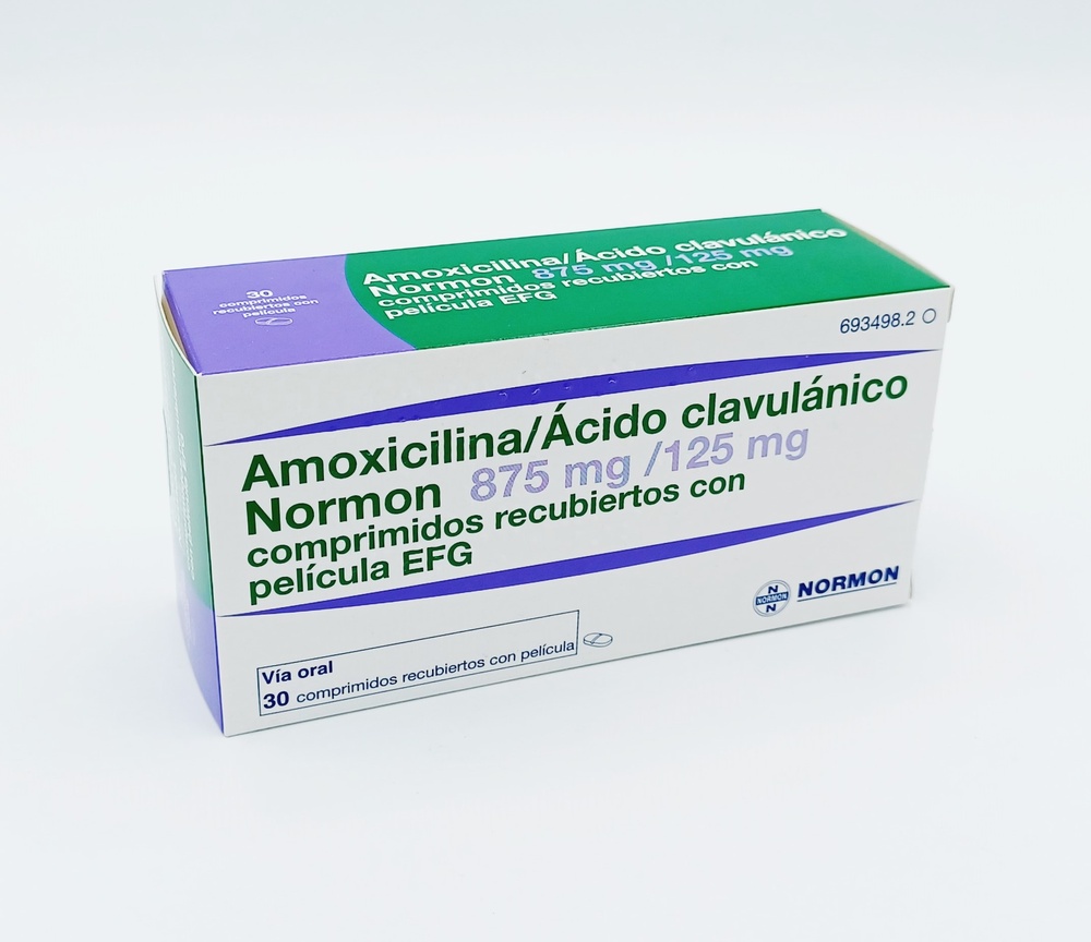 AMOXICILINA/ÁCIDO CLAVULÂNICO NORMON 875 mg/125 mg COMPRIMIDOS REVESTIDOS POR PELÍCULA
