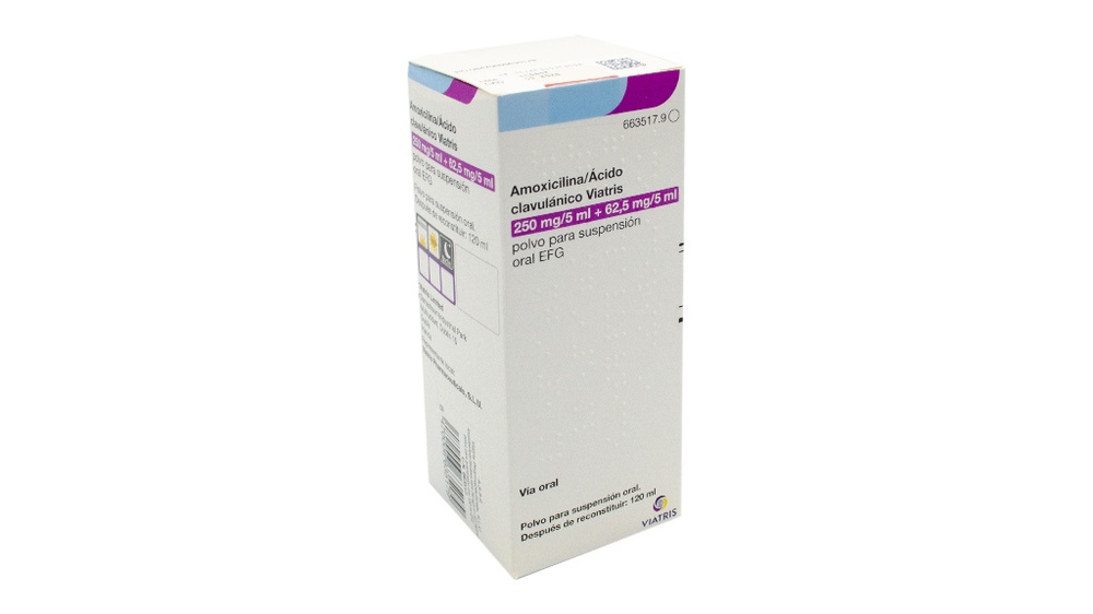 AMOXICILINA/ÁCIDO CLAVULÂNICO VIATRIS 250 mg/5ml + 62,5 mg/5 ml PÓ PARA SUSPENSÃO ORAL