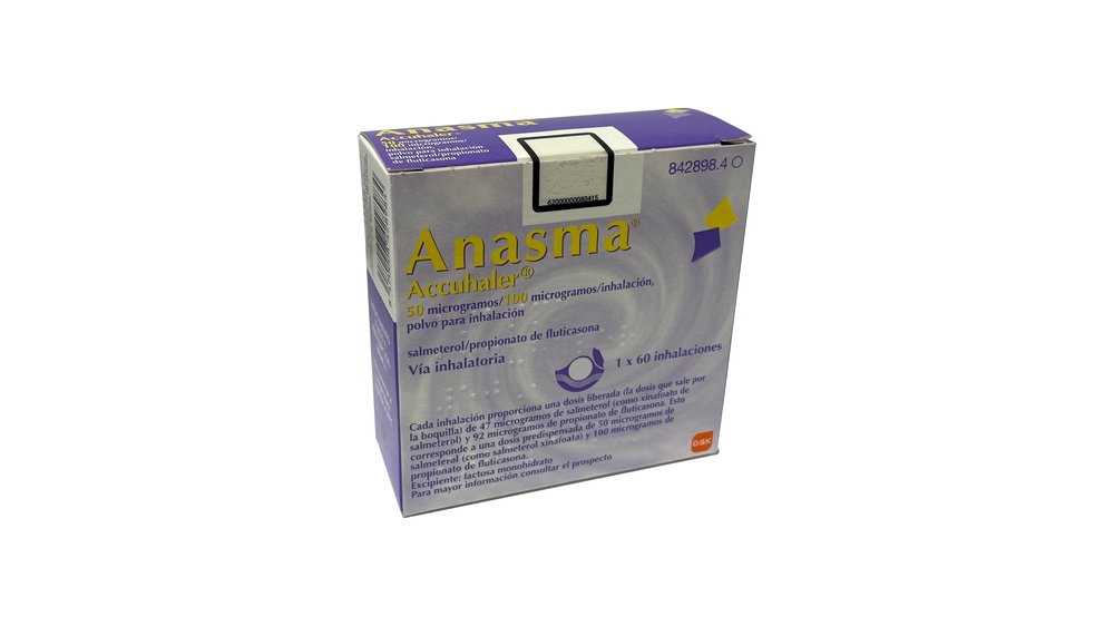 ANASMA ACCUHALER 50 microgramas/100 microgramas INALAÇÃO, PÓ PARA INALAÇÃO