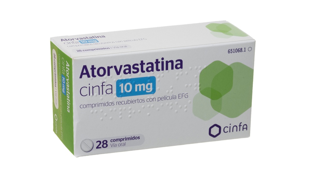 ATORVASTATINA CINFA 10 mg COMPRIMIDOS REVESTIDOS POR PELÍCULA