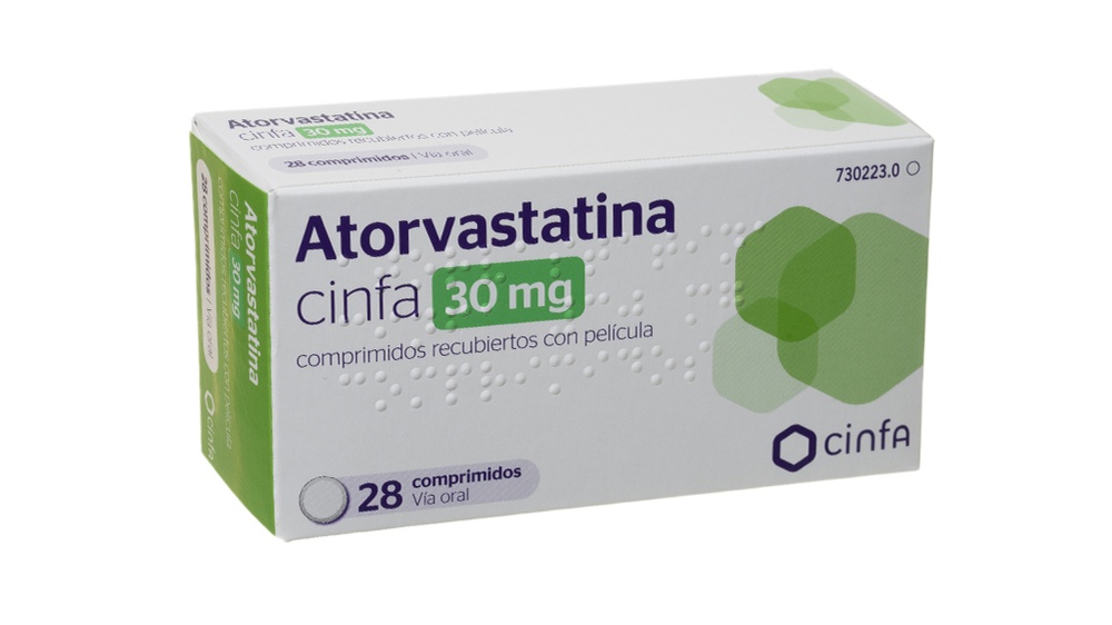 ATORVASTATINA CINFA 30 mg COMPRIMIDOS REVESTIDOS POR PELÍCULA
