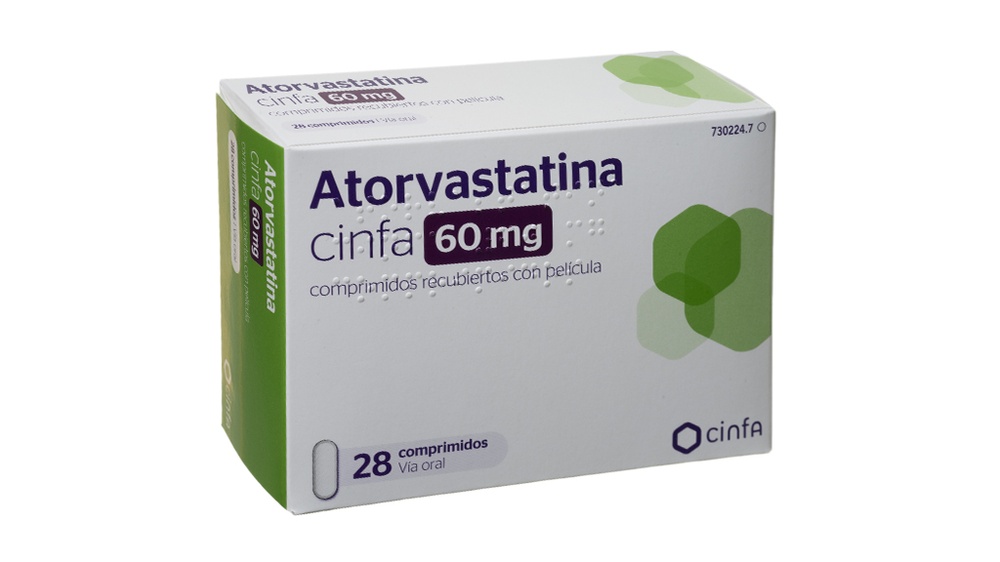 ATORVASTATINA CINFA 60 mg COMPRIMIDOS REVESTIDOS POR PELÍCULA