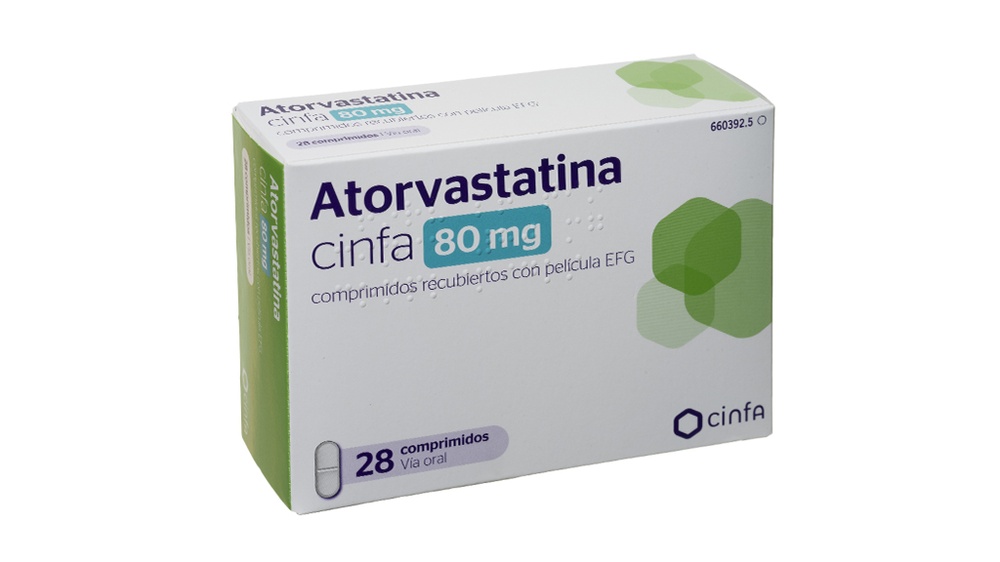 ATORVASTATINA CINFA 80 mg COMPRIMIDOS REVESTIDOS POR PELÍCULA