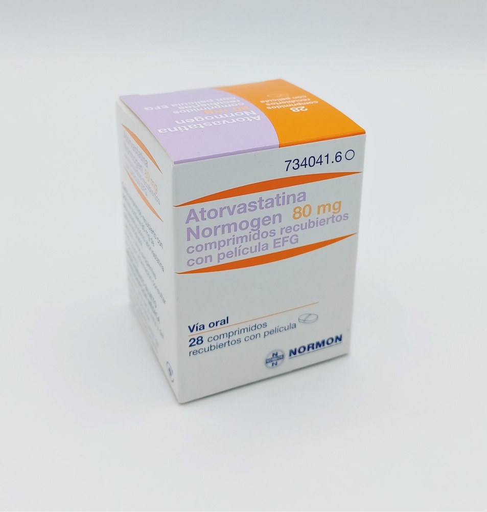 ATORVASTATINA NORMOGEN 80 mg COMPRIMIDOS REVESTIDOS POR PELÍCULA