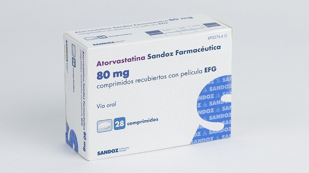 ATORVASTATINA SANDOZ 80 mg COMPRIMIDOS REVESTIDOS POR PELÍCULA