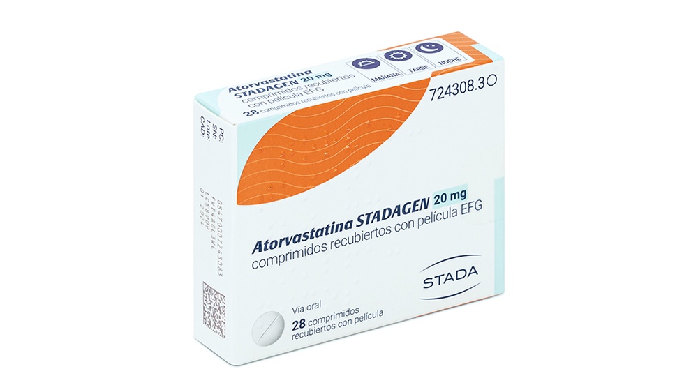 ATORVASTATINA STADAGEN 20 mg COMPRIMIDOS REVESTIDOS POR PELÍCULA