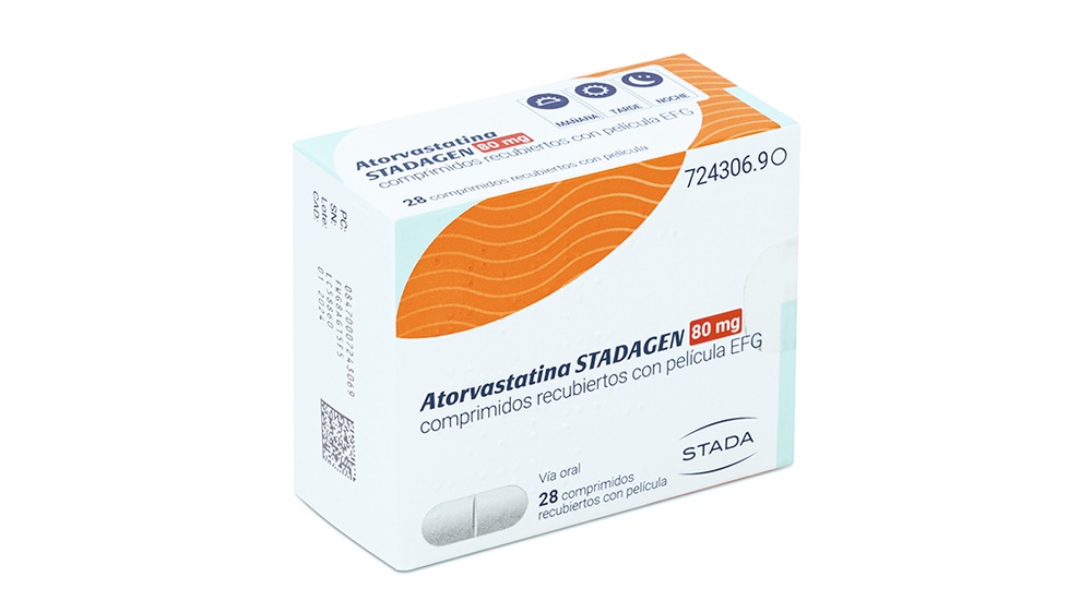 ATORVASTATINA STADAGEN 80 mg COMPRIMIDOS REVESTIDOS POR PELÍCULA