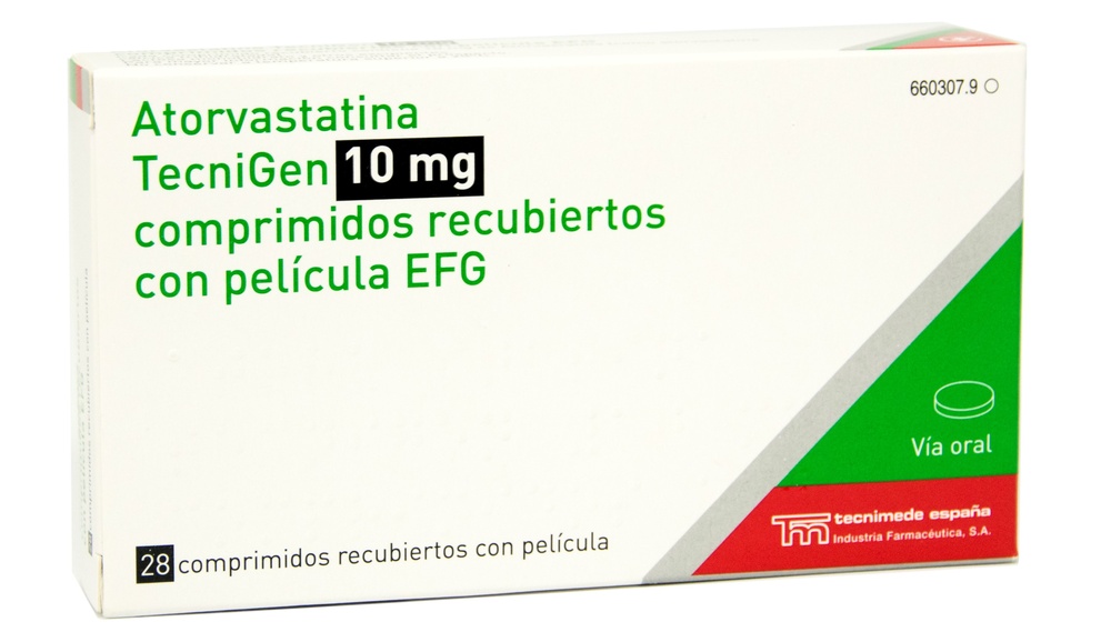 ATORVASTATINA TECNIGEN 10 mg COMPRIMIDOS REVESTIDOS POR PELÍCULA