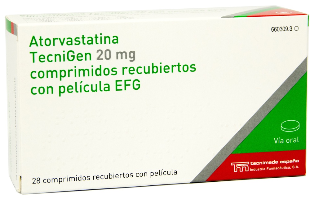 ATORVASTATINA TECNIGEN 20 mg COMPRIMIDOS REVESTIDOS POR PELÍCULA