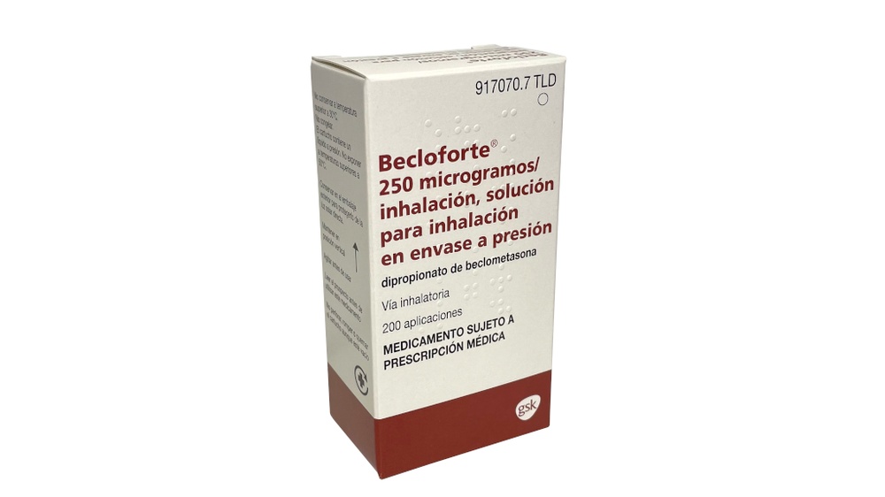 BECLOFORTE 250 microgramas/inalação SOLUÇÃO PARA INALAÇÃO EM EMBALAGEM PRESSURIZADA