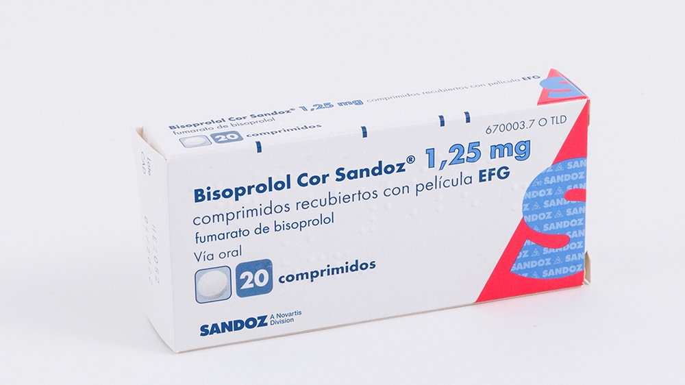 BISOPROLOL COR SANDOZ 1,25 mg COMPRIMIDOS REVESTIDOS POR PELÍCULA