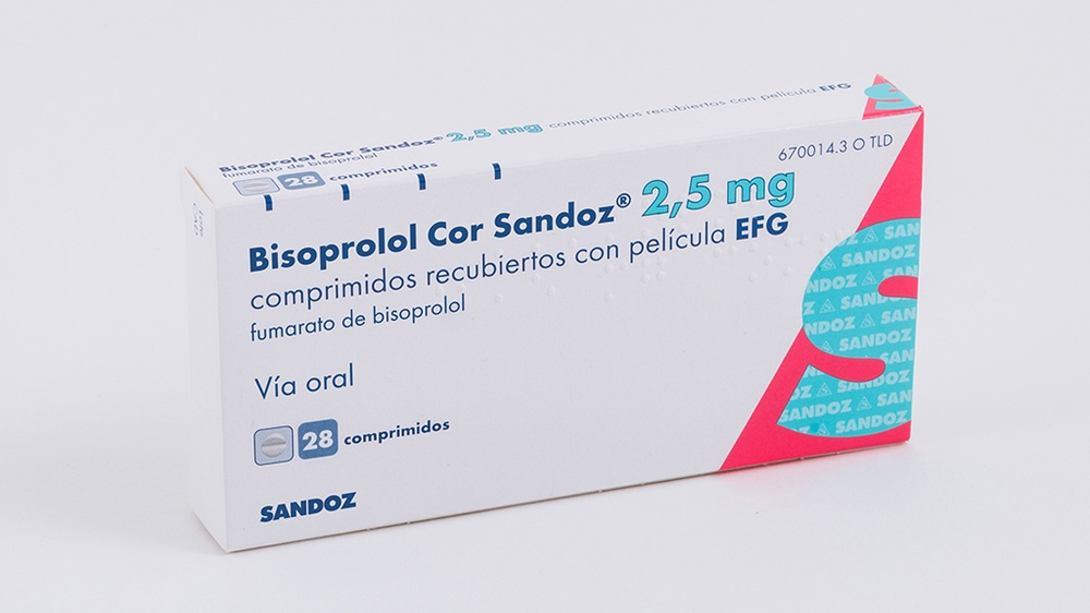 BISOPROLOL COR SANDOZ 2,5 mg COMPRIMIDOS REVESTIDOS POR PELÍCULA