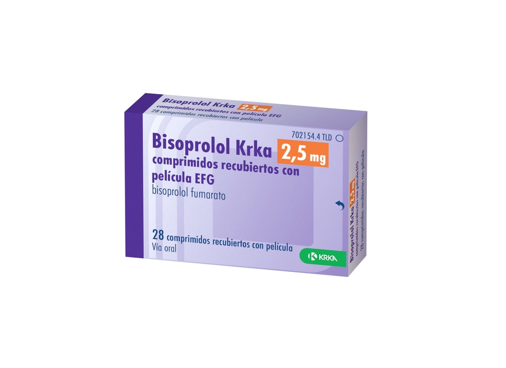 BISOPROLOL KRKA 2,5 mg COMPRIMIDOS REVESTIDOS POR PELÍCULA