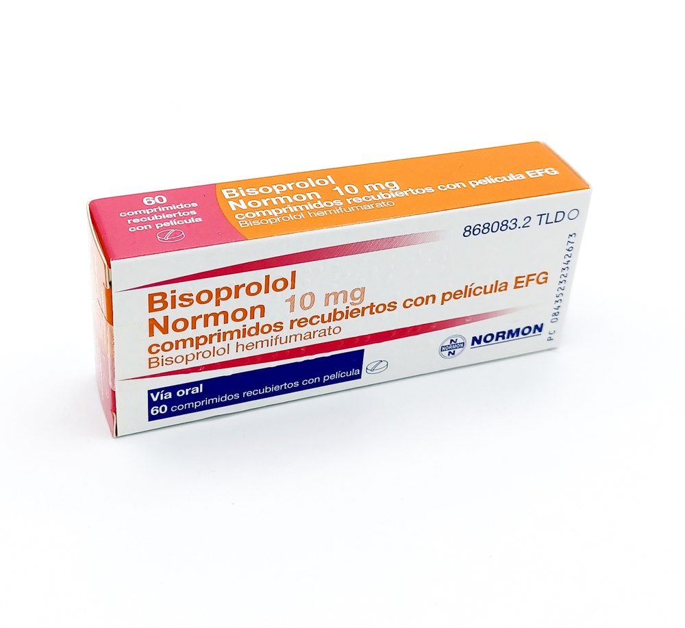 BISOPROLOL NORMON 10 mg COMPRIMIDOS REVESTIDOS POR PELÍCULA