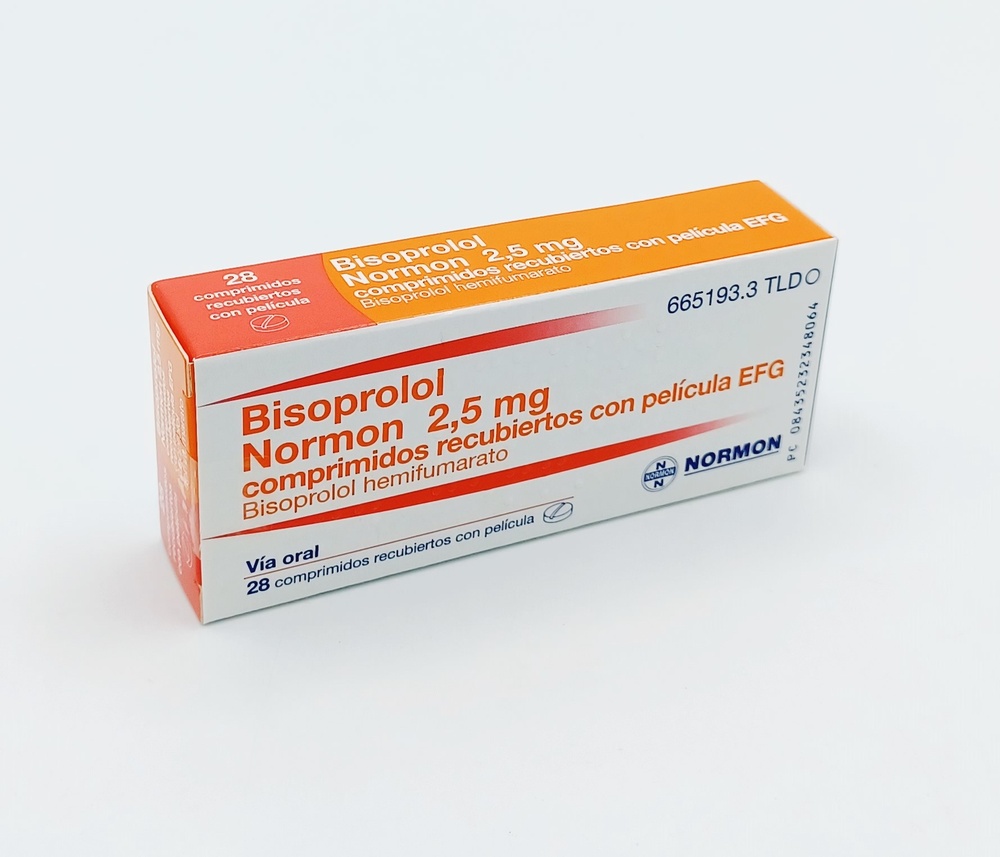 BISOPROLOL NORMON 2,5 mg COMPRIMIDOS REVESTIDOS POR PELÍCULA