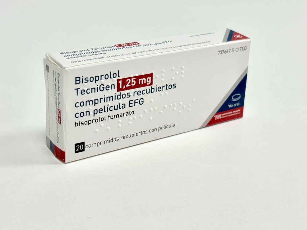 BISOPROLOL TECNIGEN 1,25 mg COMPRIMIDOS REVESTIDOS POR PELÍCULA