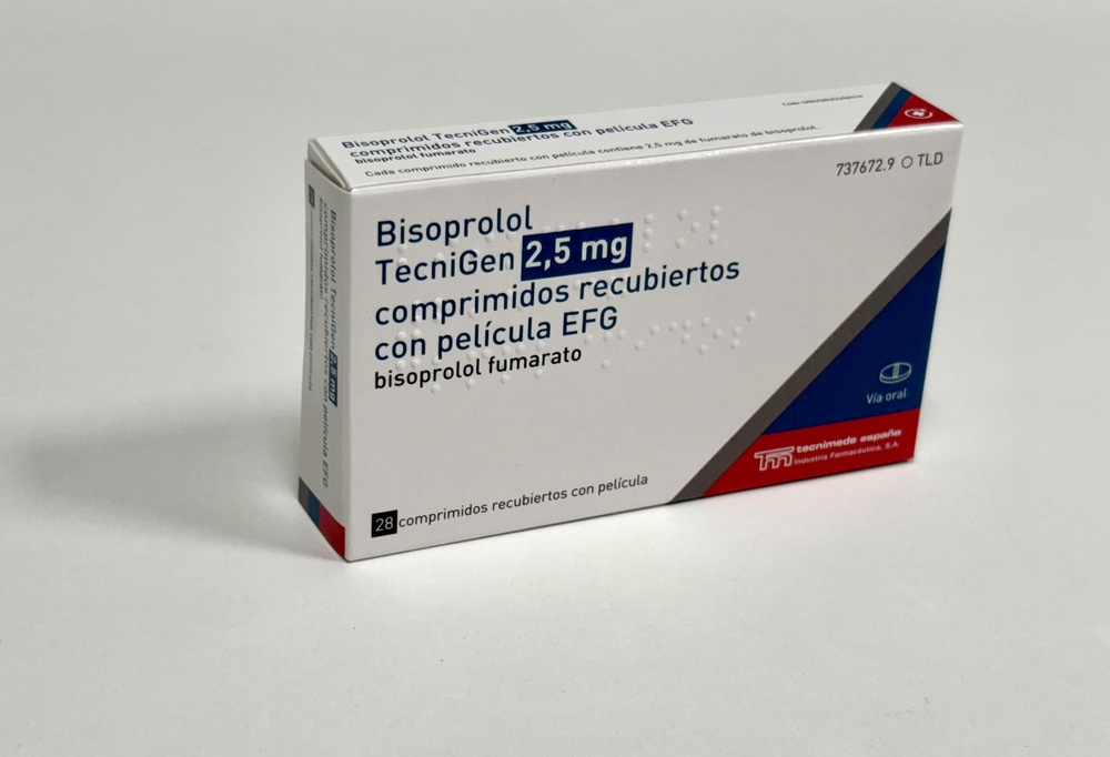 BISOPROLOL TECNIGEN 2,5 mg COMPRIMIDOS REVESTIDOS POR PELÍCULA