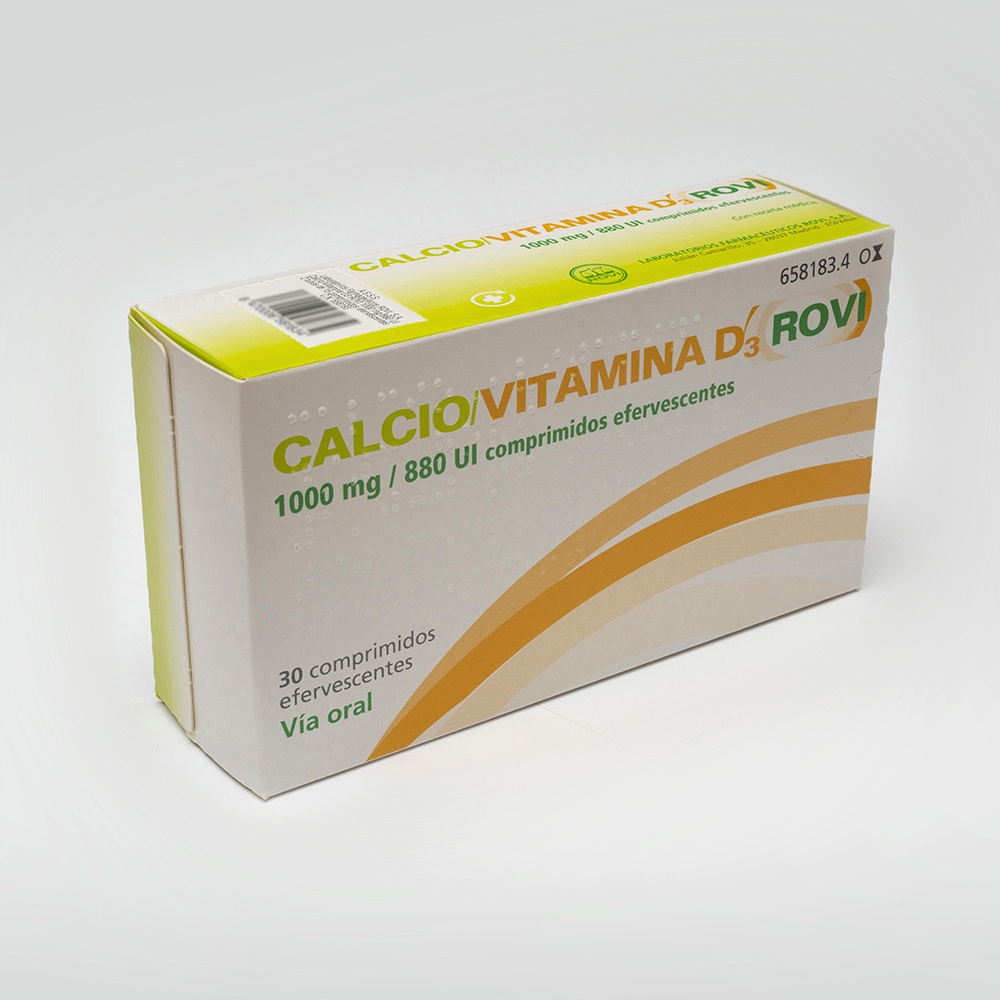 CÁLCIO/VITAMINA D3 ROVI 1000 mg/880 UI COMPRIMIDOS EFERVESCENTES