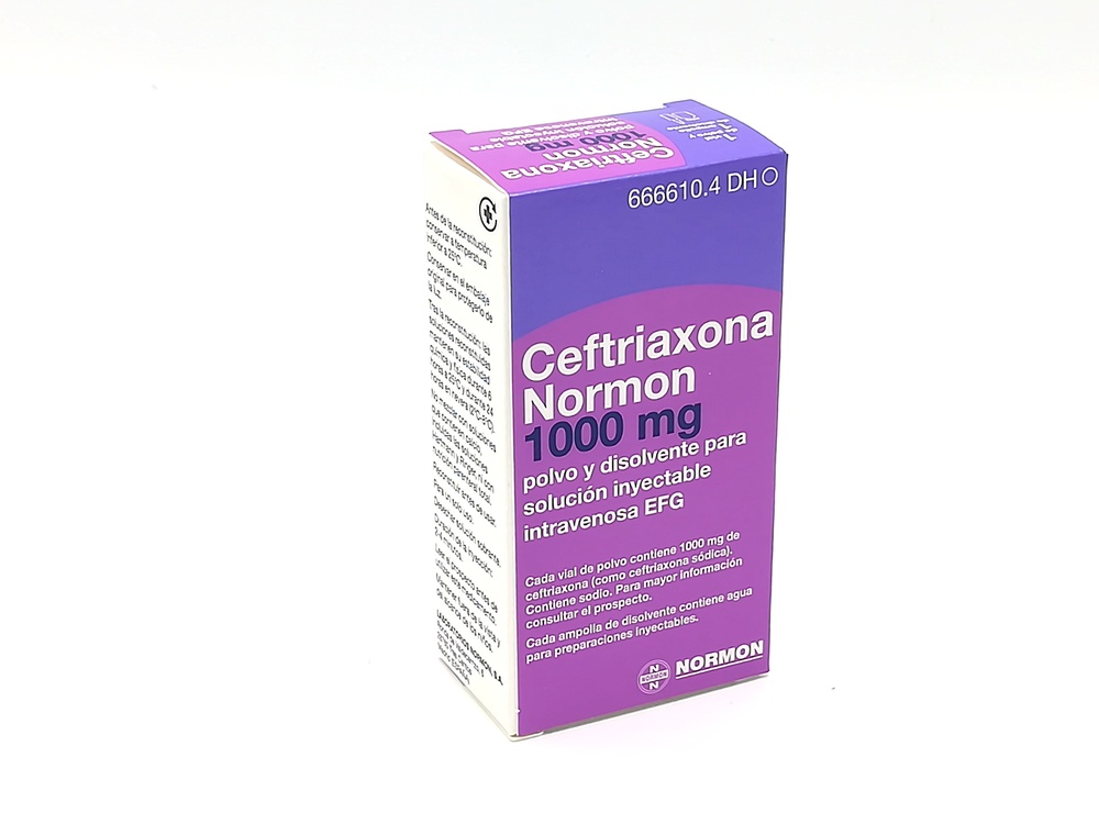 CEFTRIAXONA NORMON 1000 mg PÓ E SOLVENTE PARA SOLUÇÃO INJETÁVEL E PARA PERFUSÃO