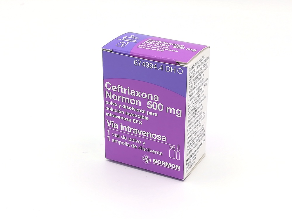 CEFTRIAXONA NORMON 500 mg PÓ E SOLVENTE PARA SOLUÇÃO INJETÁVEL E PARA PERFUSÃO