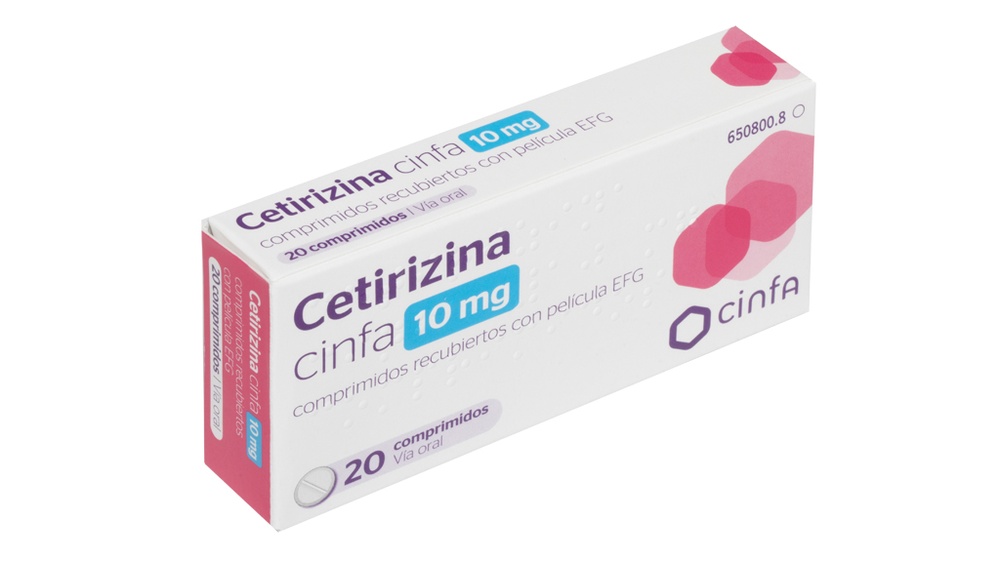 CETIRIZINA CINFA 10 mg COMPRIMIDOS REVESTIDOS POR PELÍCULA