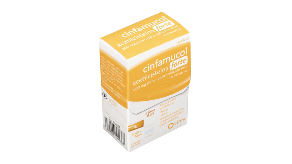 CINFAMUCOL ACETILCISTEÍNA FORTE 600 MG PÓ PARA SOLUÇÃO ORAL