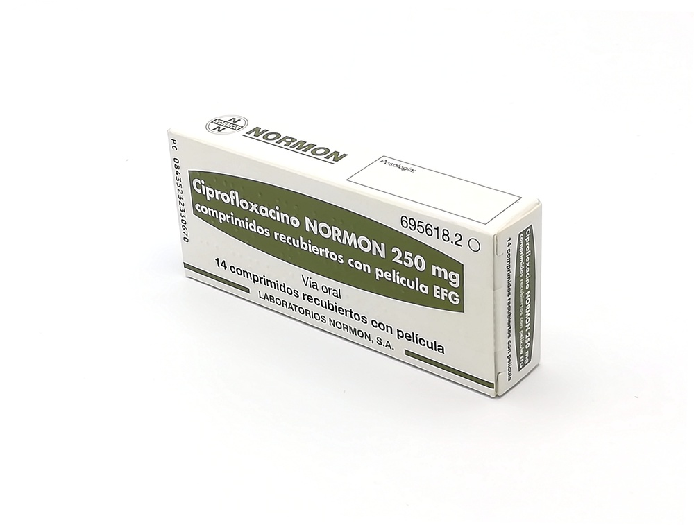 CIPROFLOXACINA NORMON 250 mg COMPRIMIDOS REVESTIDOS POR PELÍCULA