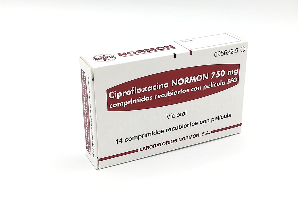 CIPROFLOXACINA NORMON 750 mg COMPRIMIDOS REVESTIDOS POR PELÍCULA