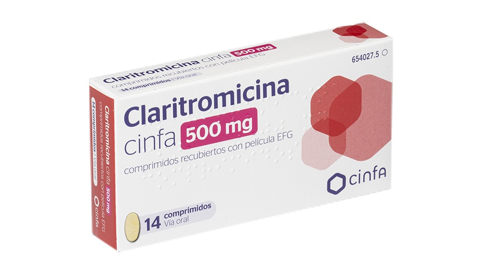 CLARITROMICINA CINFA 500 mg COMPRIMIDOS REVESTIDOS POR PELÍCULA