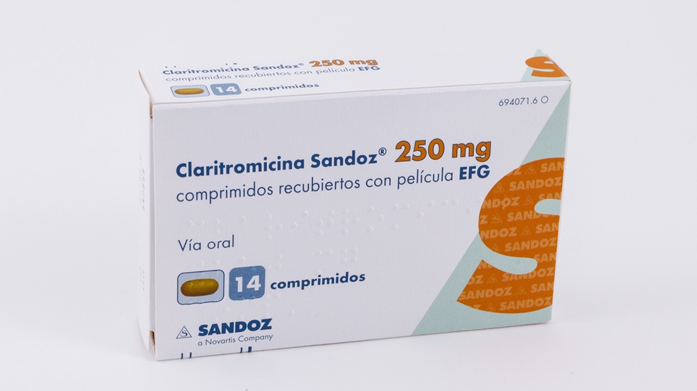 CLARITROMICINA SANDOZ 250 mg COMPRIMIDOS REVESTIDOS POR PELÍCULA