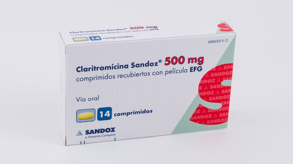 CLARITROMICINA SANDOZ 500 mg COMPRIMIDOS REVESTIDOS POR PELÍCULA