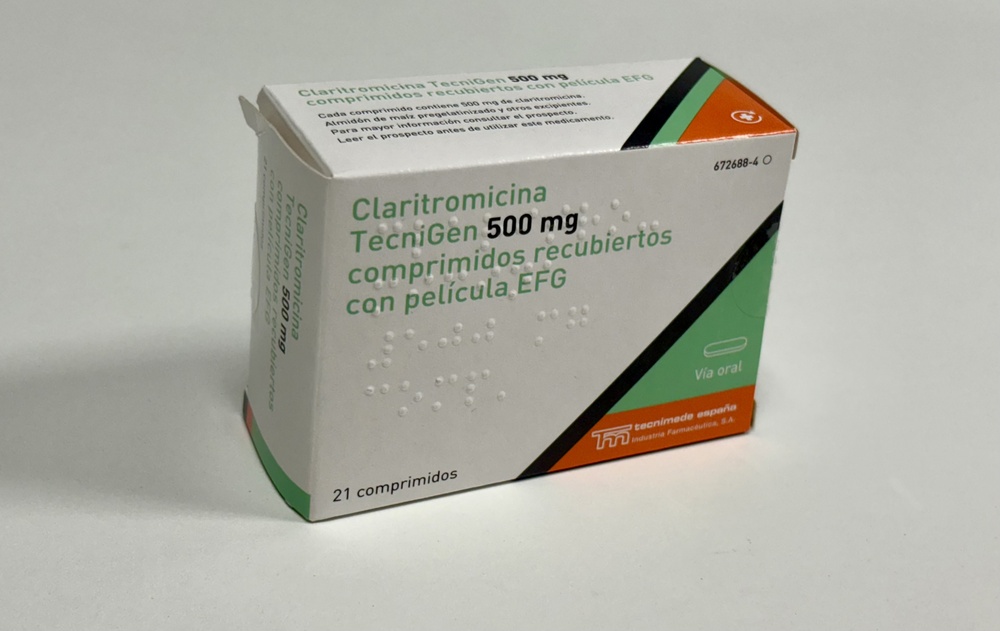 CLARITROMICINA TECNIGEN 500 mg COMPRIMIDOS REVESTIDOS POR PELÍCULA
